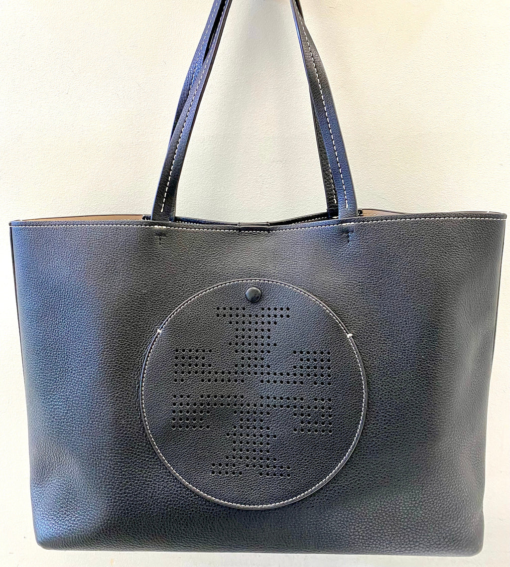 TORY BURCH PERFORATED LOGO LEATHER TOTE BAG