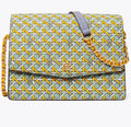 TORY BURCH ROBINSON CONVERTIBLE BASKET WEAVE LOGO LEATHER SHOULDER BAG