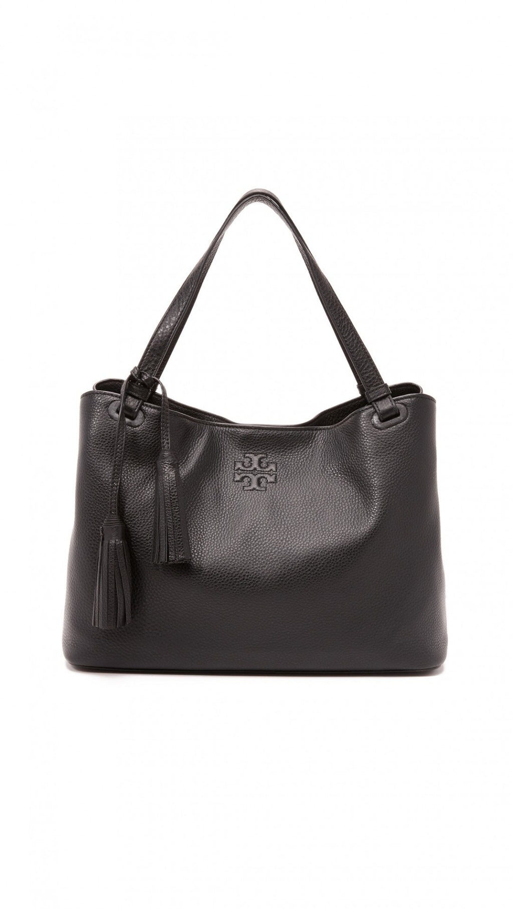 TORY BURCH THEA CENTER ZIP CALFSKIN LEATHER TOTE BAG