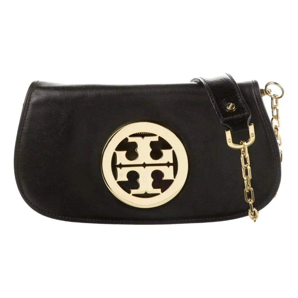 TORY BURCH REVA LOGO CONVERTIBLE CLUTCH BAG WITH CHAIN