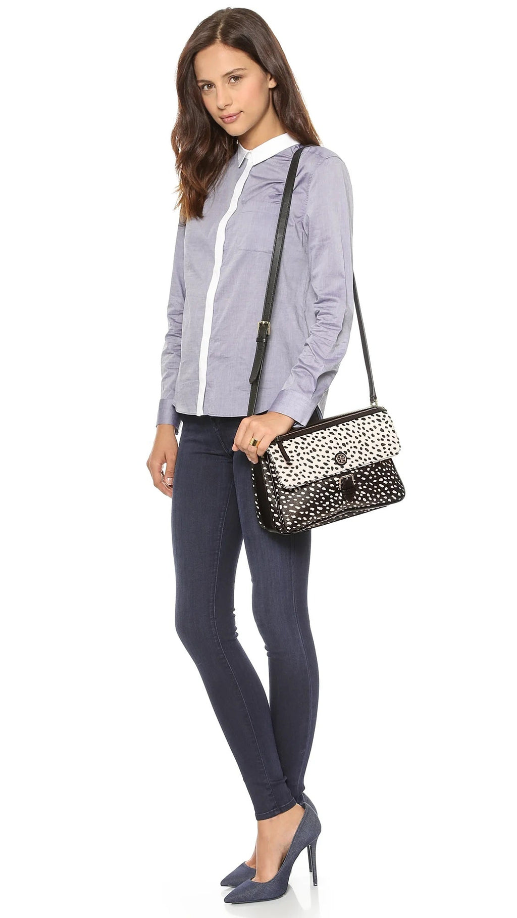 TORY BURCH KERRINGTON DOTTED PONY PRINT CROSSBODY BAG