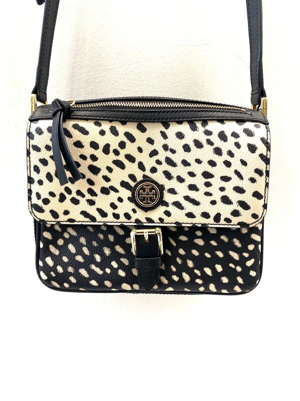 TORY BURCH KERRINGTON DOTTED PONY PRINT CROSSBODY BAG