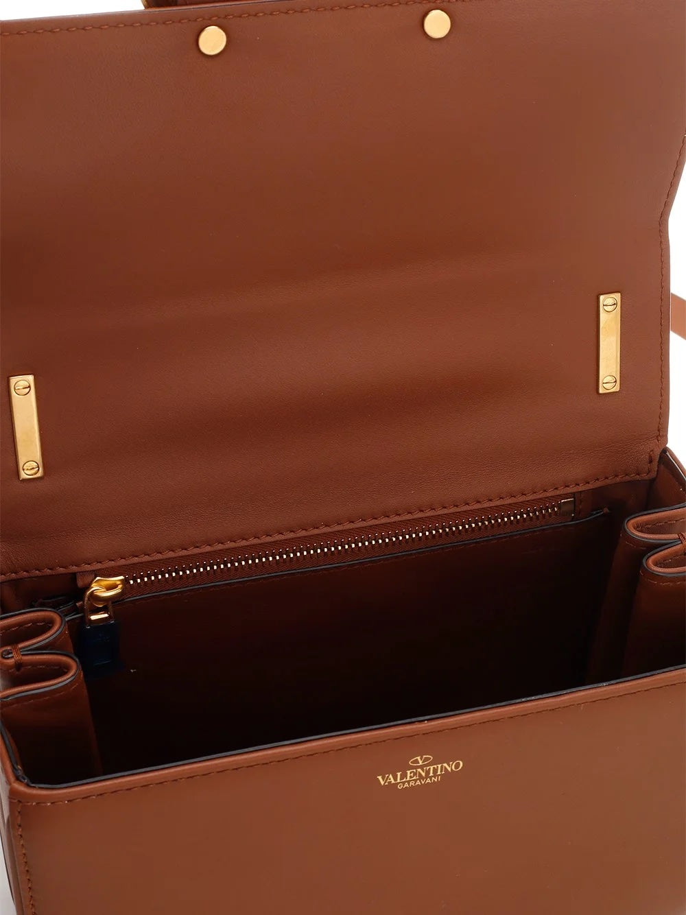 VALENTINO GARAVANI ALCOVE SNAP SMALL CALFSKIN LEATHER SHOULDER BAG