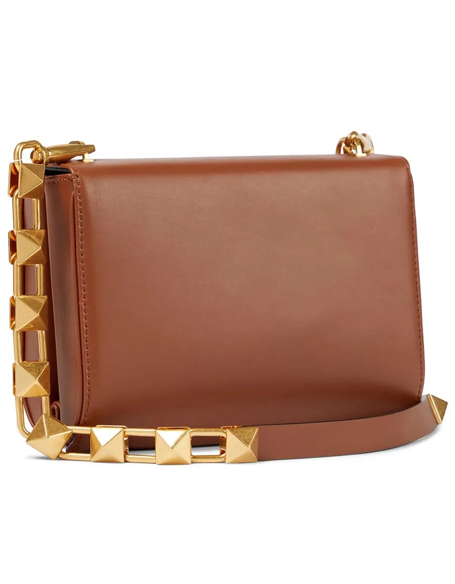 VALENTINO GARAVANI ALCOVE SNAP SMALL CALFSKIN LEATHER SHOULDER BAG
