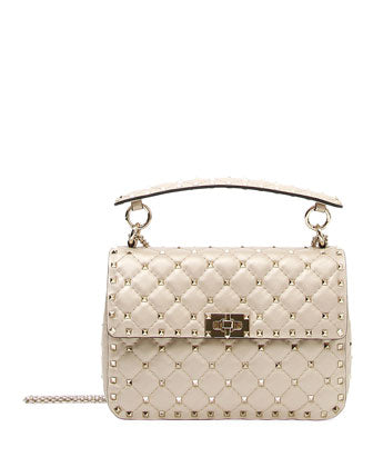 VALENTINO GARAVANI NAPPA MEDIUM ROCKSTUD SPIKE SHOULDER BAG