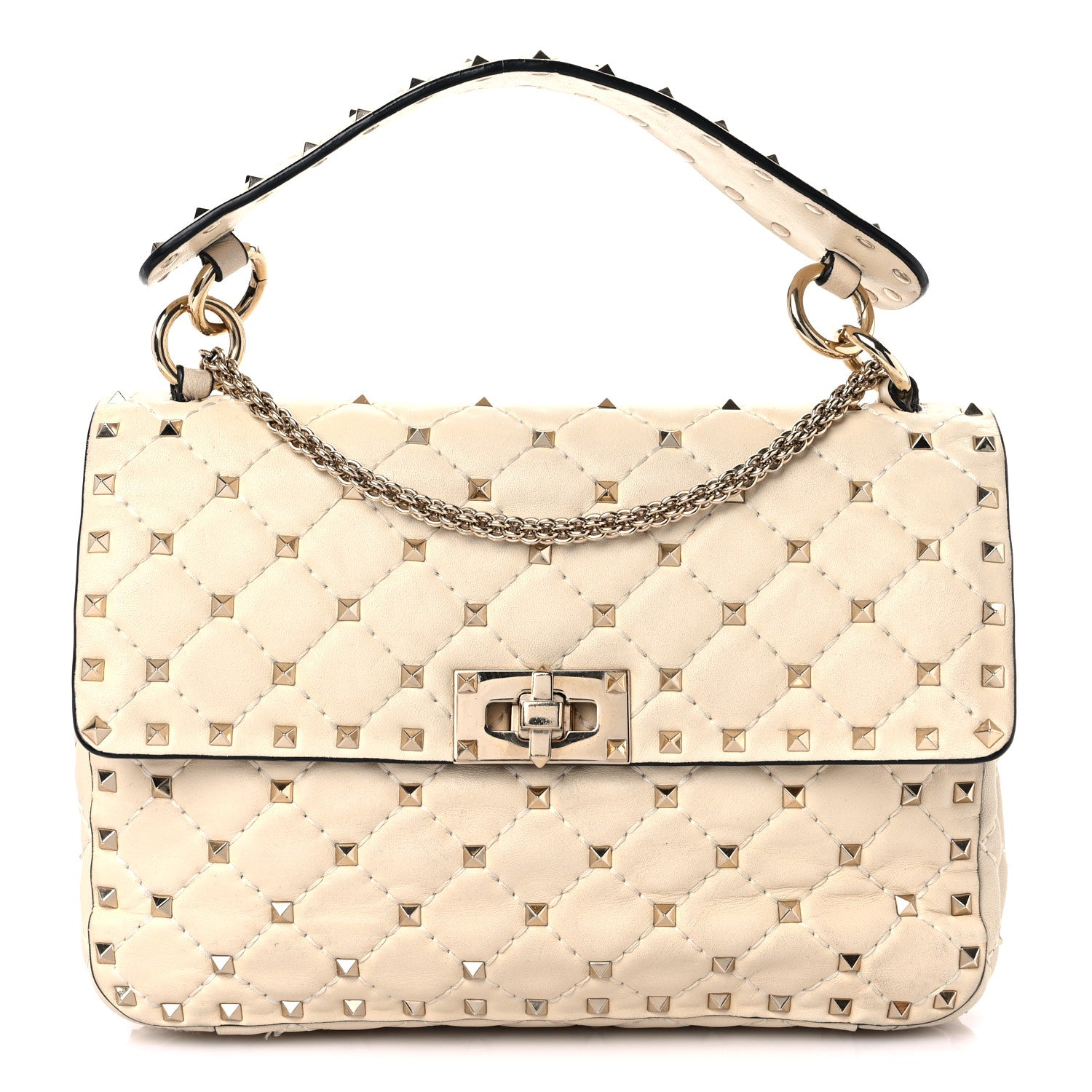 VALENTINO GARAVANI NAPPA MEDIUM ROCKSTUD SPIKE SHOULDER BAG
