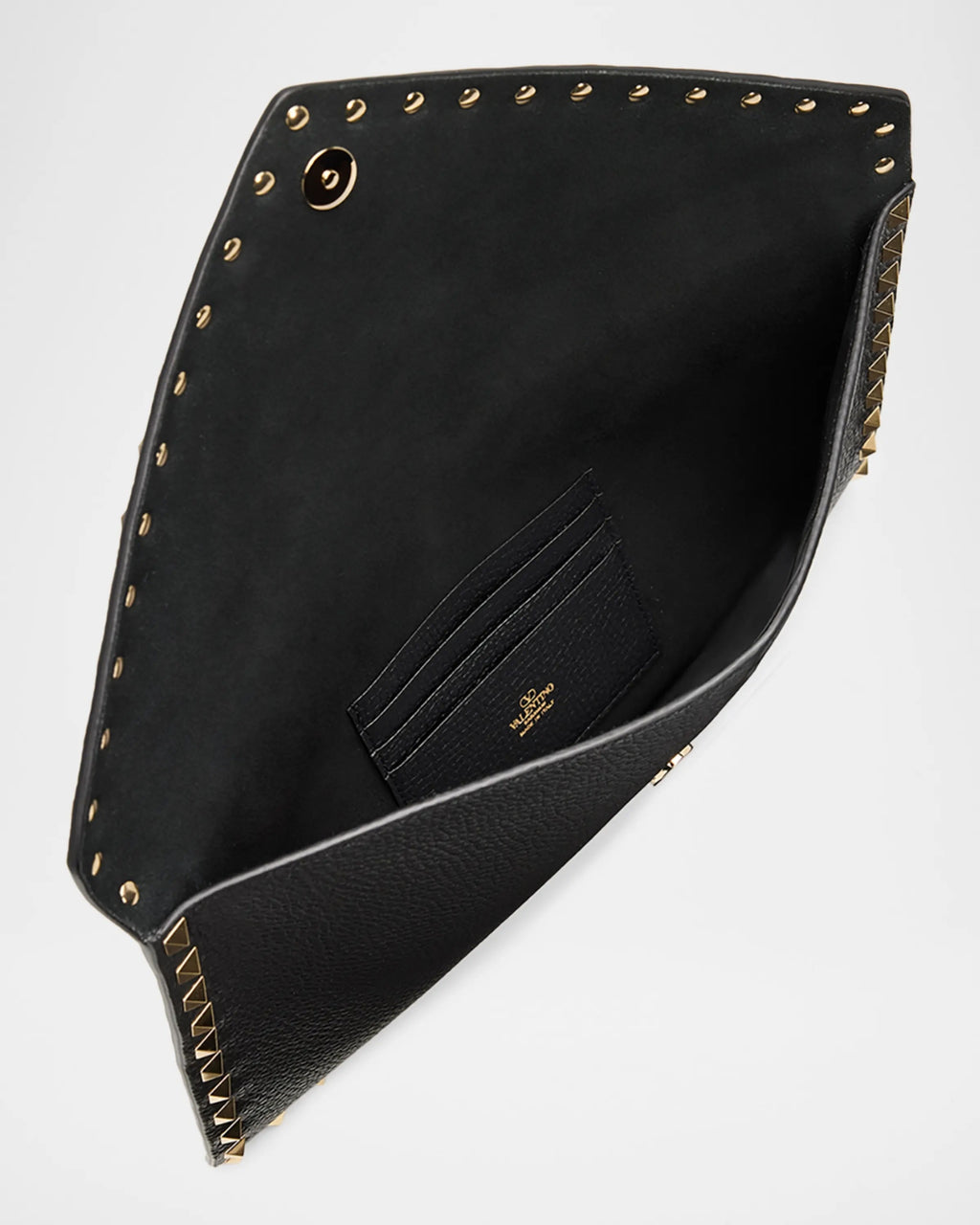 VALENTINO ROCKSTUD LARGE ENVELOPE GRAINED CALFSKIN LEATHER CLUTCH
