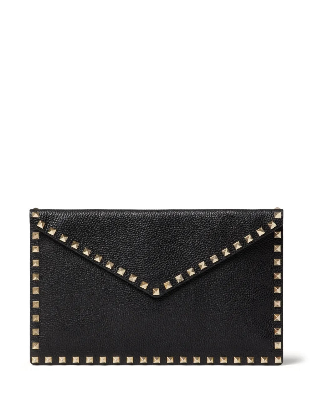 VALENTINO ROCKSTUD LARGE ENVELOPE GRAINED CALFSKIN LEATHER CLUTCH