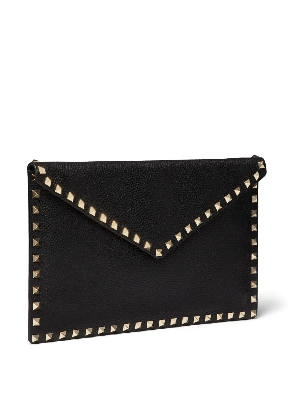 VALENTINO ROCKSTUD LARGE ENVELOPE GRAINED CALFSKIN LEATHER CLUTCH