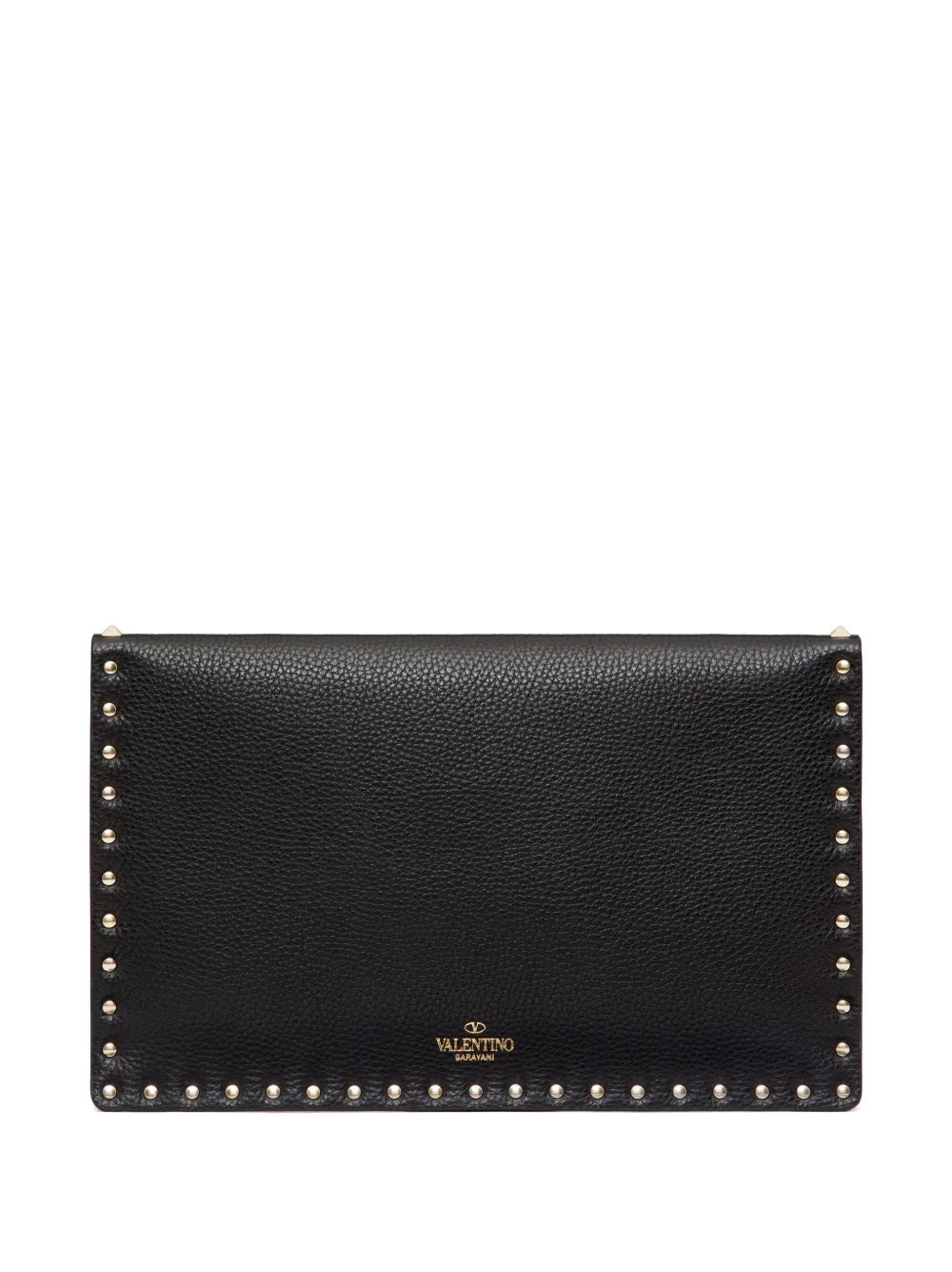 VALENTINO ROCKSTUD LARGE ENVELOPE GRAINED CALFSKIN LEATHER CLUTCH