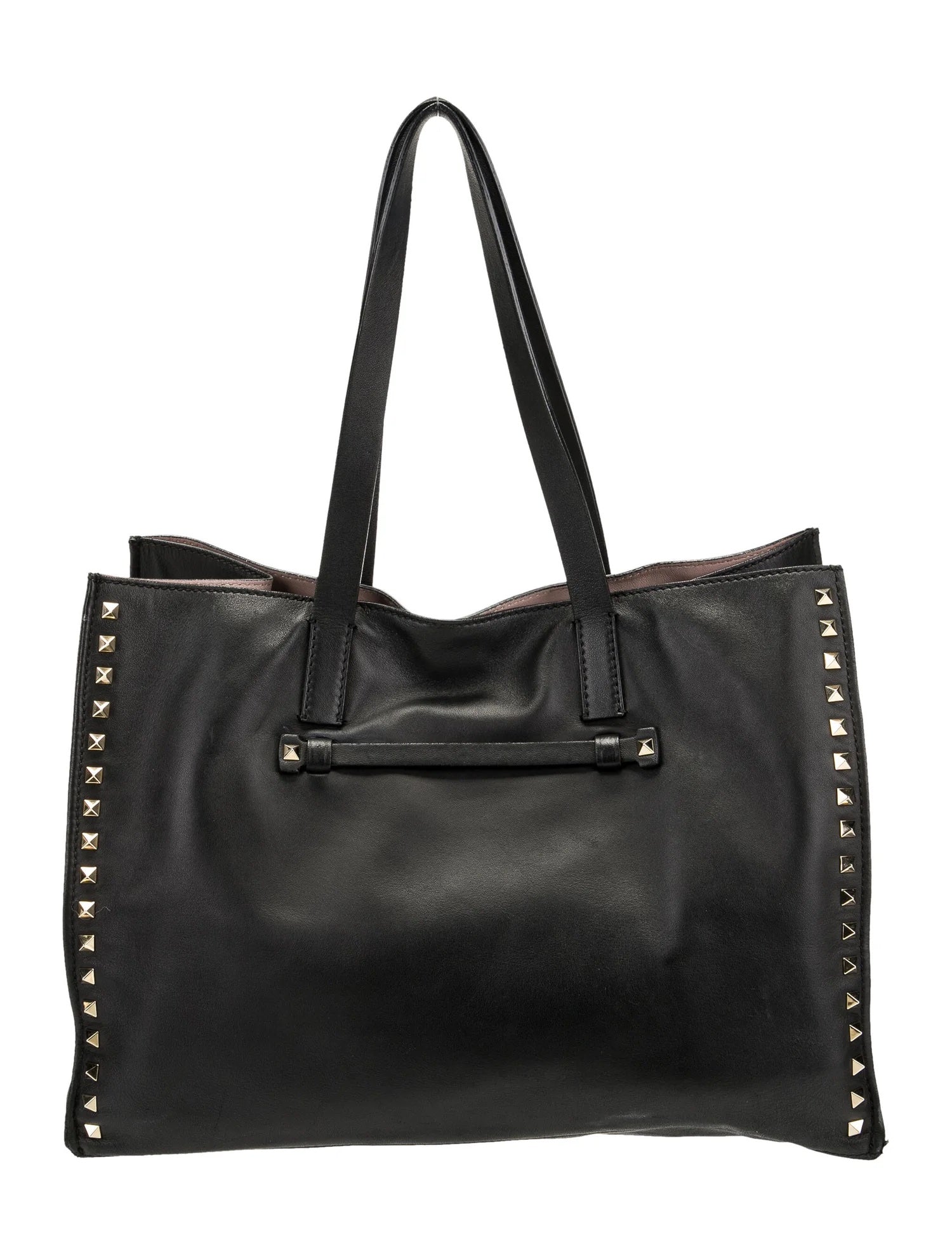 VALENTINO NAPPA LEATHER ROCKSTUD SOFT TOTE BAG