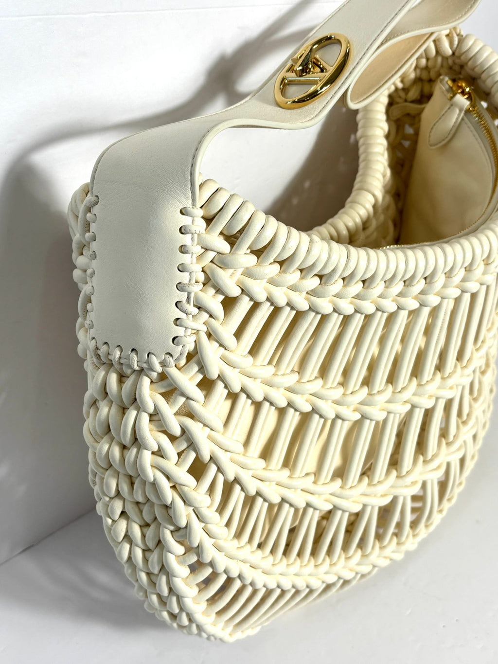 VALENTINO GARAVANI ALLKNOTS WOVEN LEATHER BAG