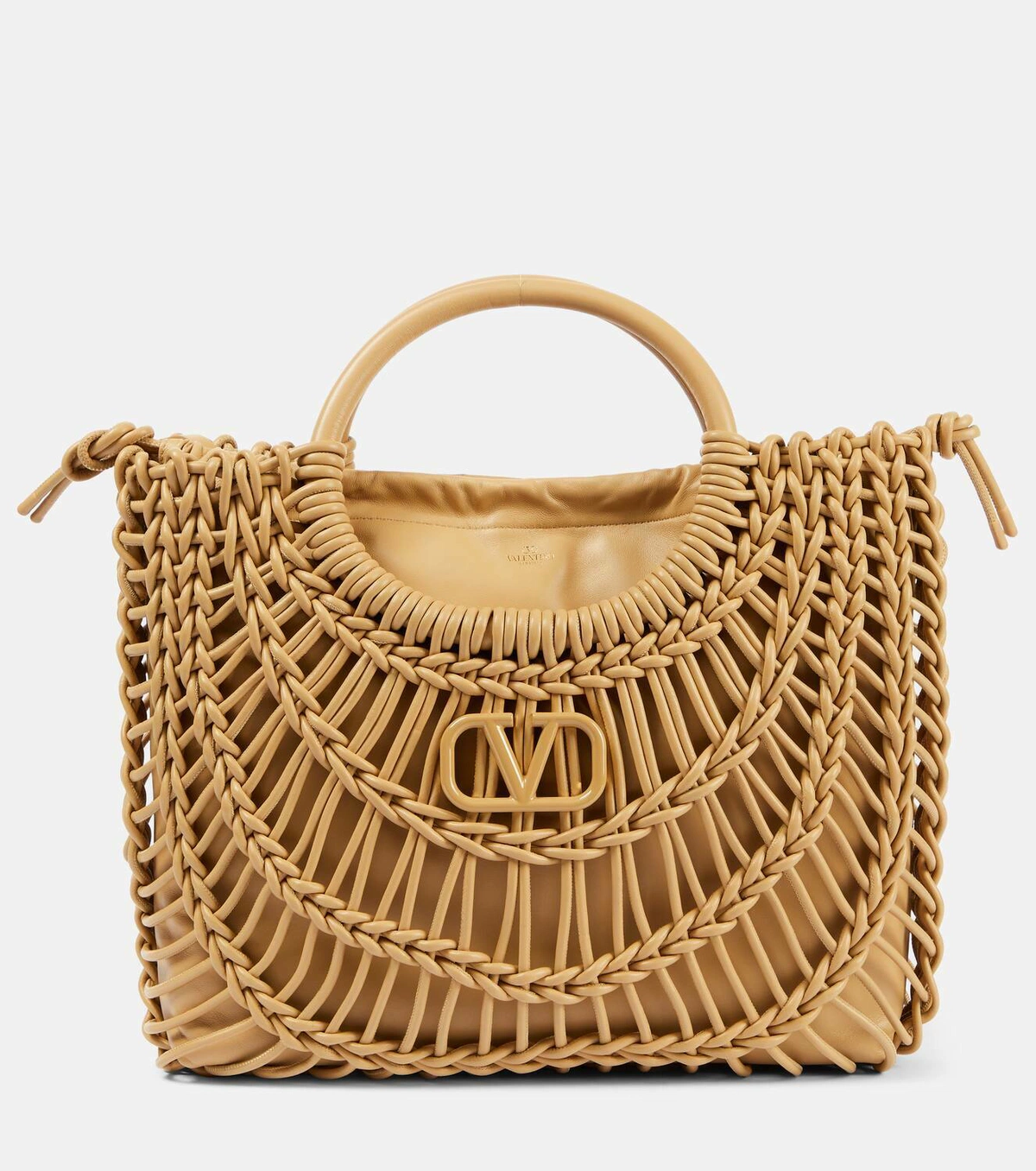 VALENTINO GARAVANI ALLKNOTS WOVEN NAPPA LEATHER TOTE BAG