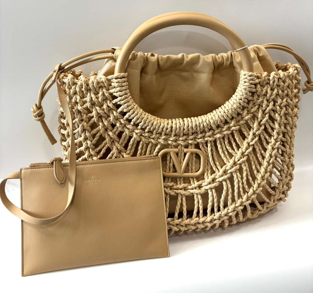 VALENTINO GARAVANI ALLKNOTS WOVEN NAPPA LEATHER TOTE BAG