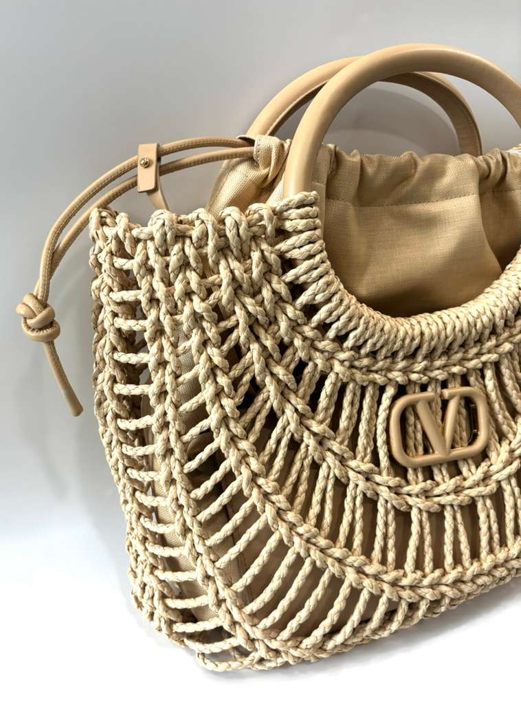 VALENTINO GARAVANI ALLKNOTS WOVEN NAPPA LEATHER TOTE BAG