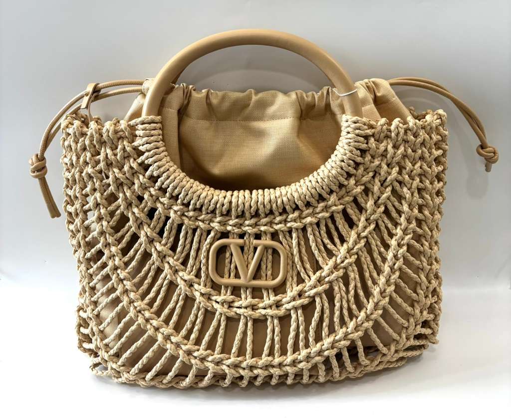 VALENTINO GARAVANI ALLKNOTS WOVEN NAPPA LEATHER TOTE BAG