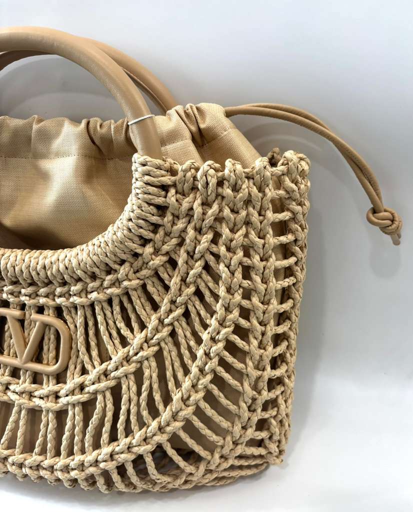 VALENTINO GARAVANI ALLKNOTS WOVEN NAPPA LEATHER TOTE BAG
