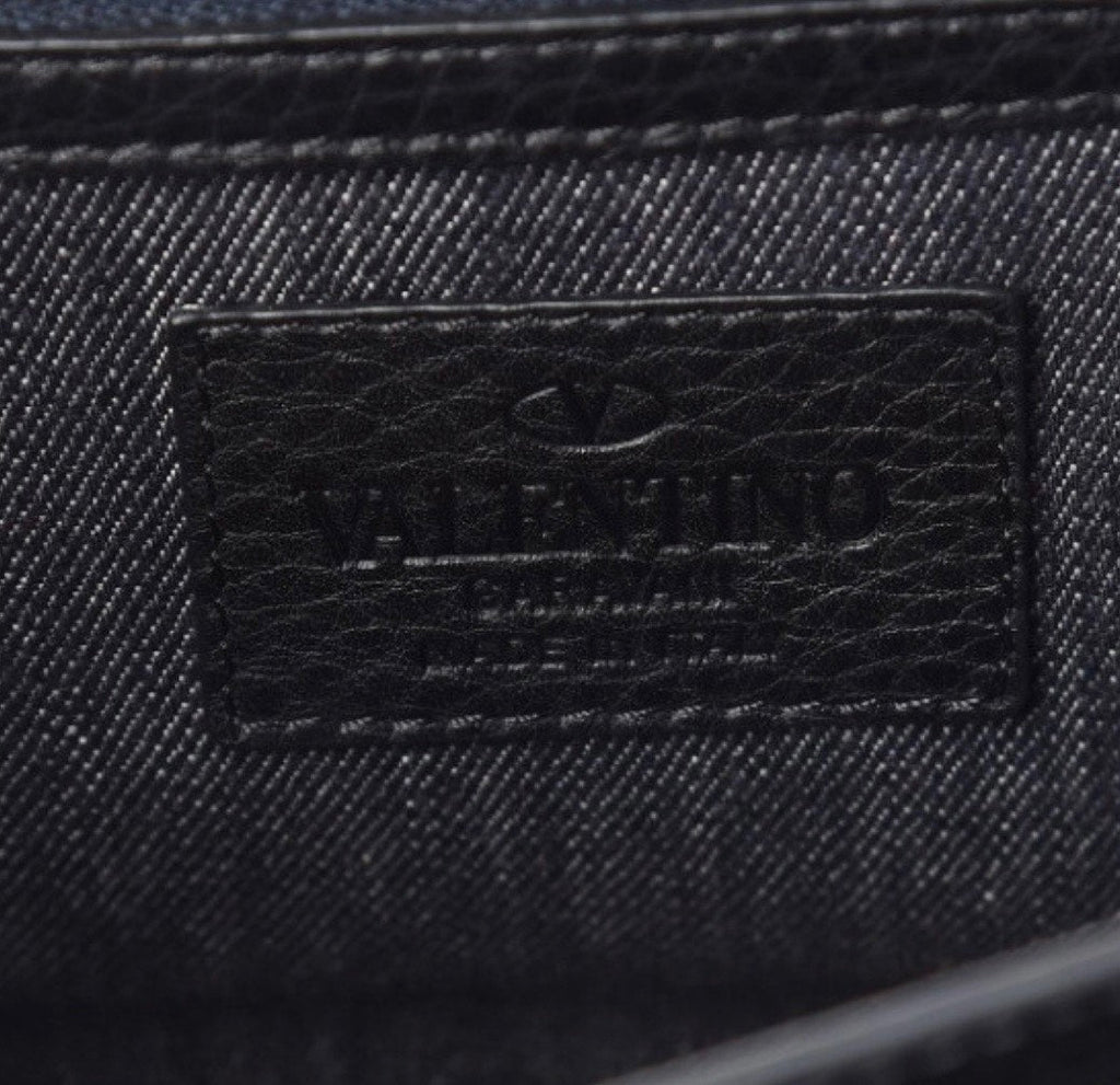 VALENTINO GARAVANI B ROCKSTUD DENIM CROSSBODY BAG