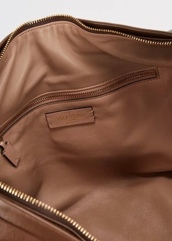 VALENTINO GARAVANI ROCKSTUD CALFSKIN LEATHER HOBO BAG