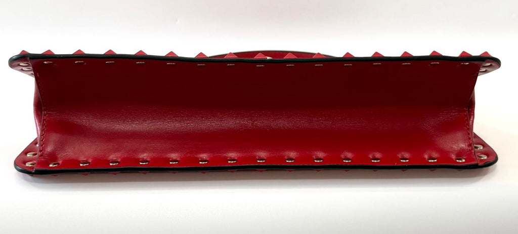VALENTINO GARAVANI ROCKSTUD CALFSKIN LEATHER TOP HANDLE BAG