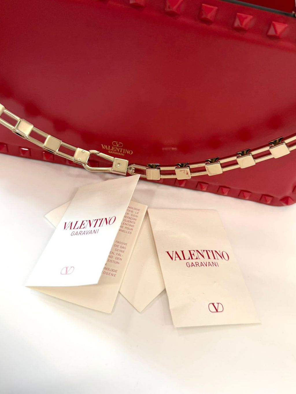 VALENTINO GARAVANI ROCKSTUD CALFSKIN LEATHER TOP HANDLE BAG