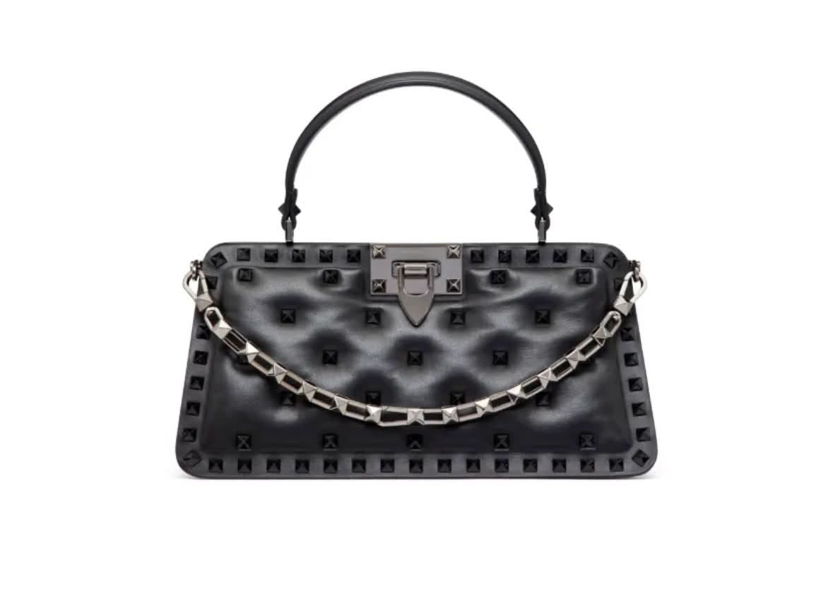 VALENTINO GARAVANI ROCKSTUD PADDED NAPPA LEATHER HANDBAG
