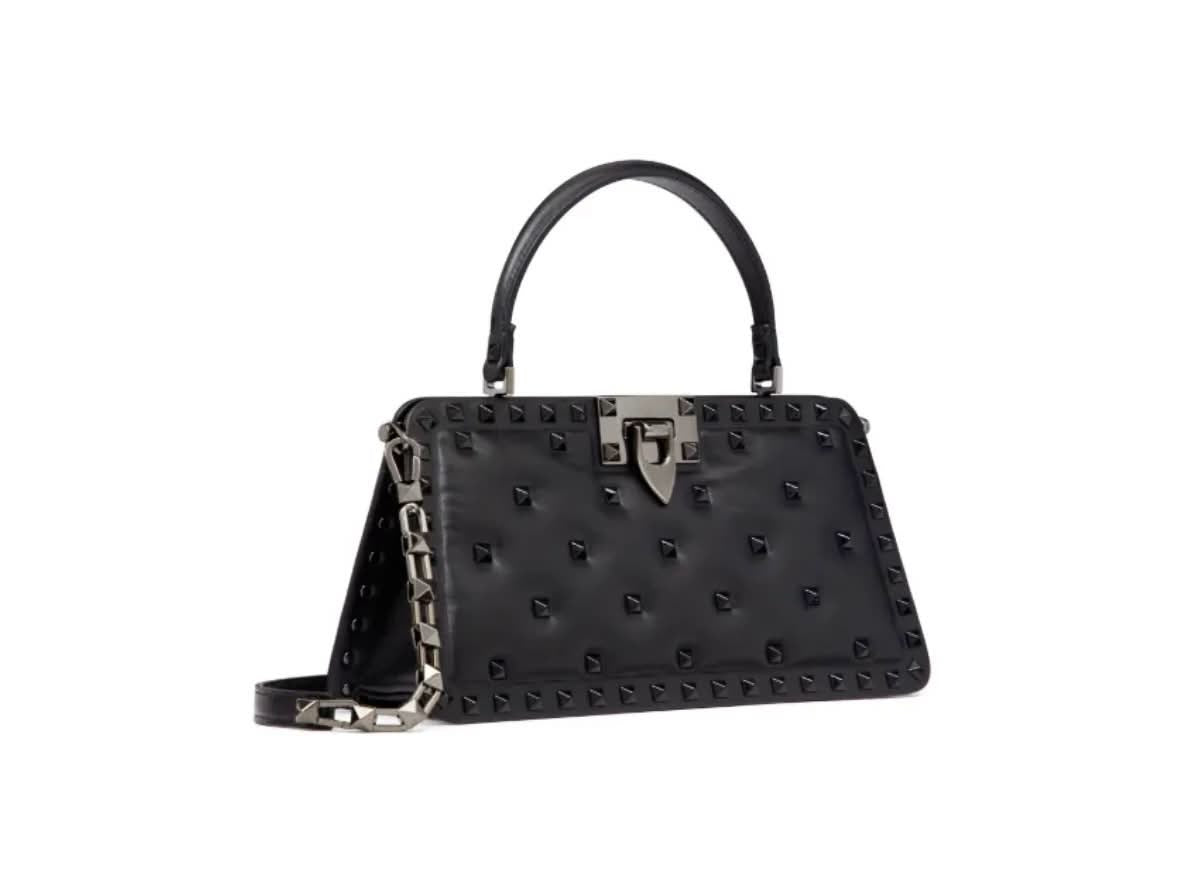 VALENTINO GARAVANI ROCKSTUD PADDED NAPPA LEATHER HANDBAG