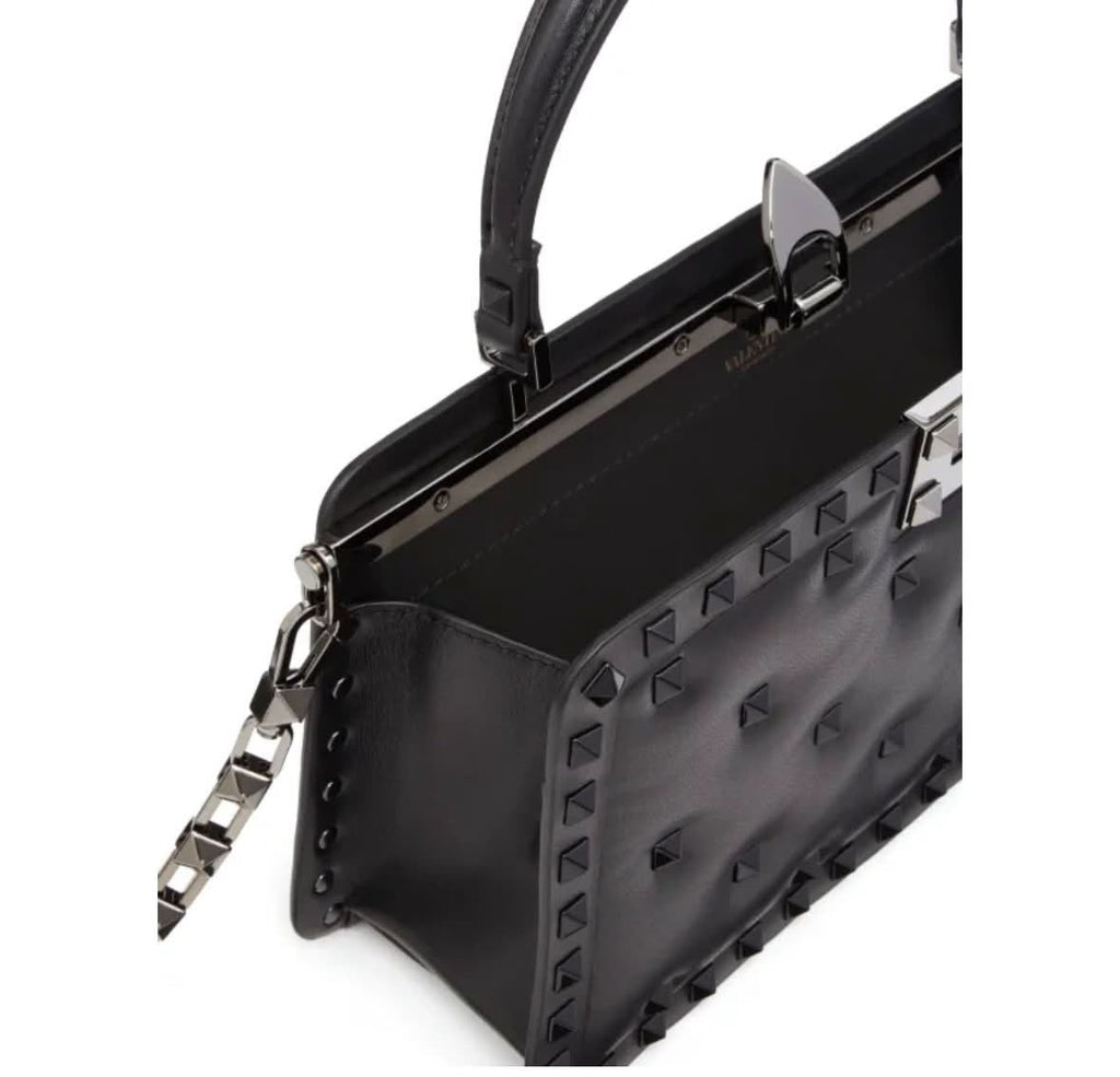 VALENTINO GARAVANI ROCKSTUD PADDED NAPPA LEATHER HANDBAG