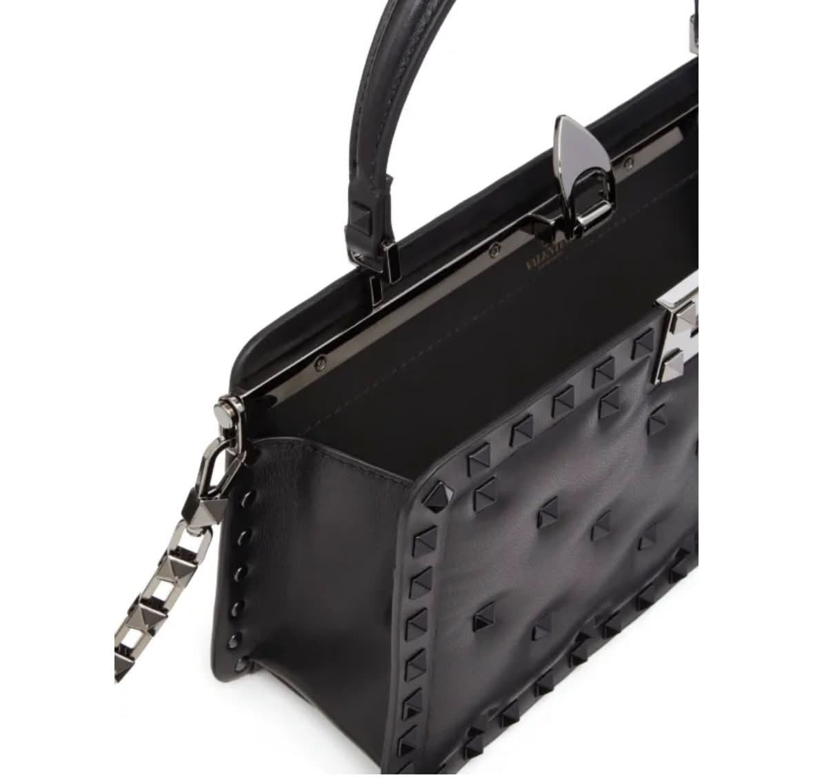 VALENTINO GARAVANI ROCKSTUD PADDED NAPPA LEATHER HANDBAG