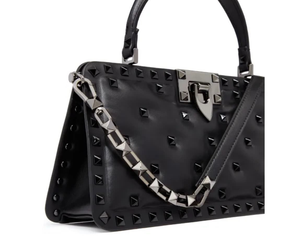 VALENTINO GARAVANI ROCKSTUD PADDED NAPPA LEATHER HANDBAG