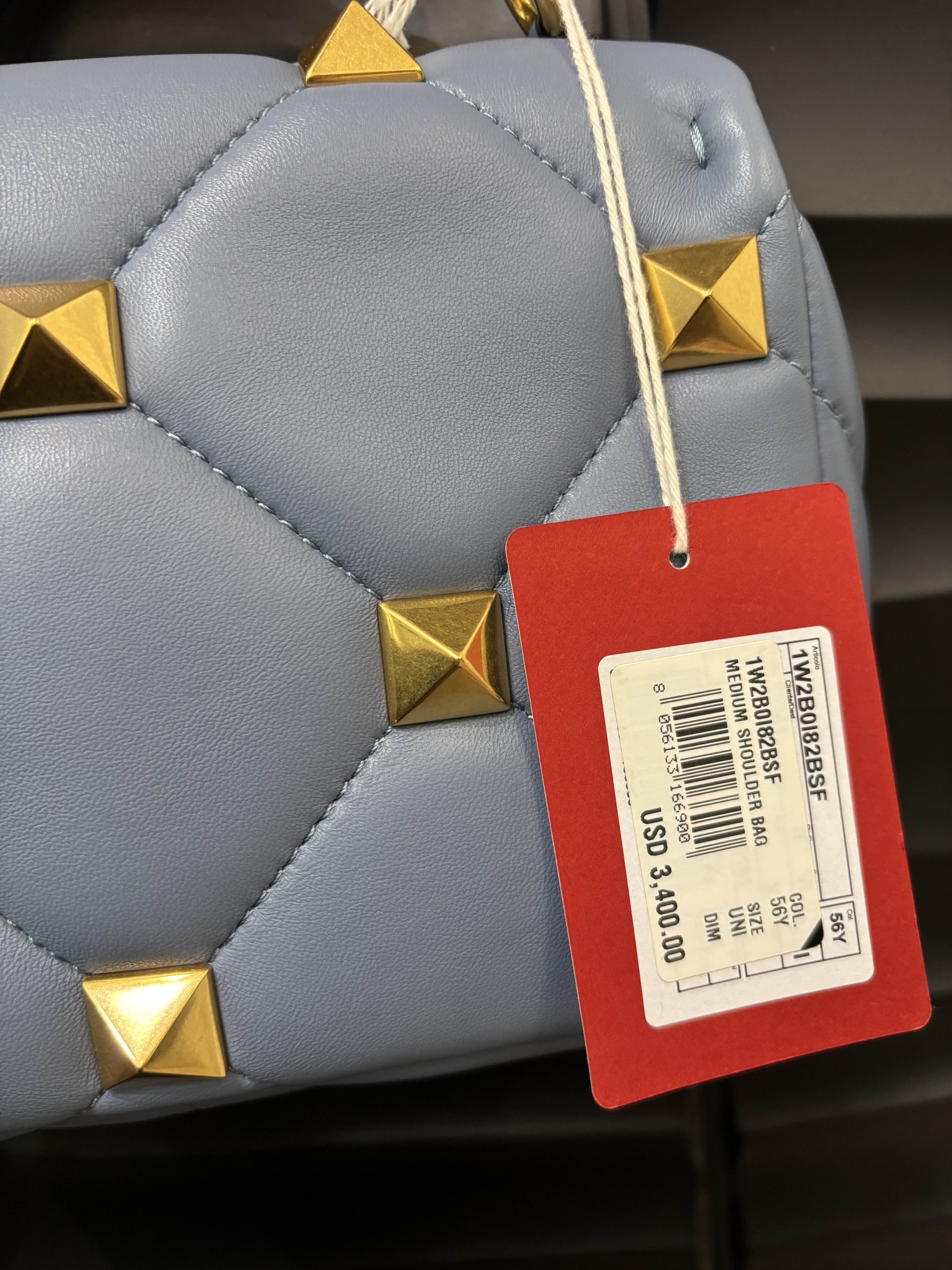 VALENTINO GARAVANI ROMAN STUD LEATHER HANDBAG