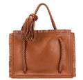 VALENTINO GARAVANI THE ROPE LARGE FRINGE CALFSKIN LEATHER TOTE BAG