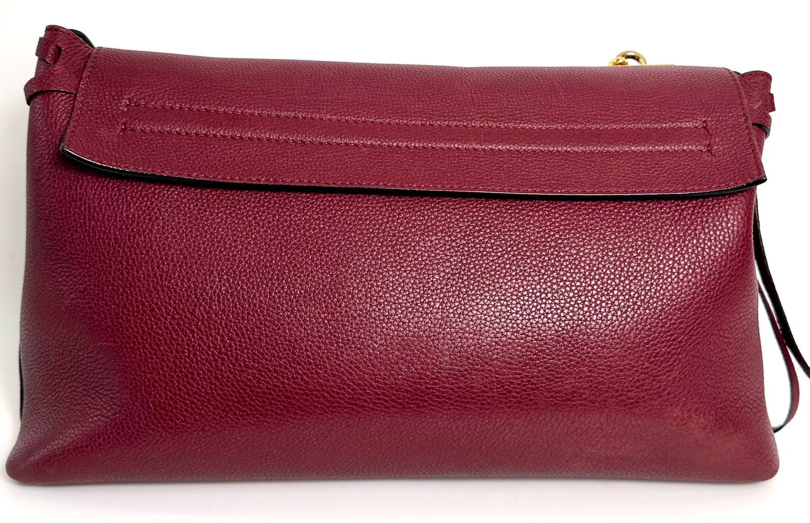 VALENTINO VLOGO CHAIN GRAINED CALFSKIN LEATHER SHOULDER BAG