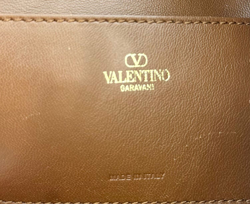 VALENTINO GARAVANI V LOGO CALFSKIN LEATHER DRAWSTRING BAG