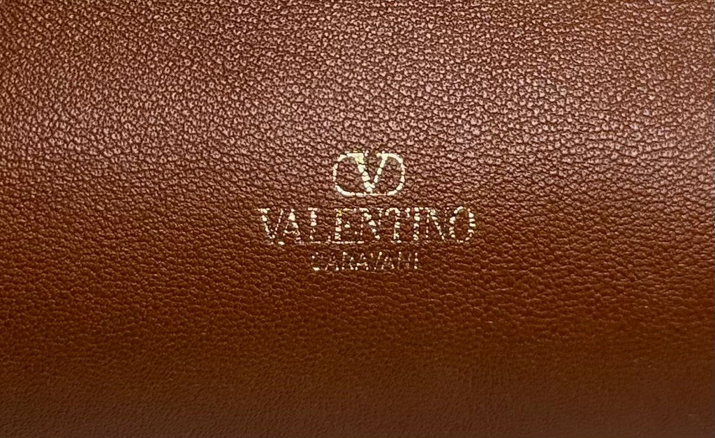 VALENTINO GARAVANI V LOGO CALFSKIN LEATHER DRAWSTRING BAG