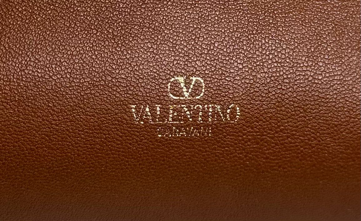VALENTINO GARAVANI V LOGO CALFSKIN LEATHER DRAWSTRING BAG
