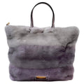 VALENTINO PURPLE OMBRE STRIPED MINK TOTE