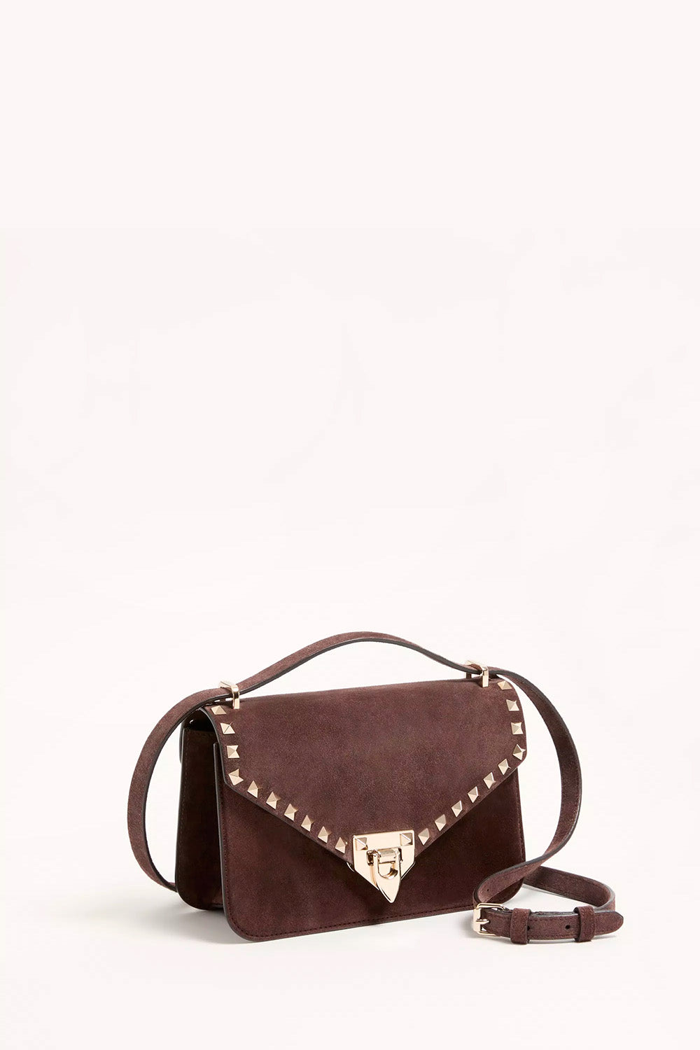 Rockstud Small Shoulder Bag In Suede