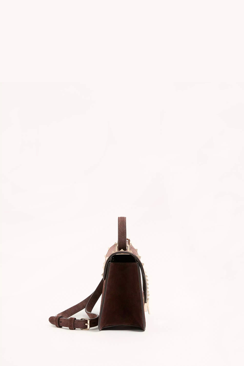 Rockstud Small Shoulder Bag In Suede