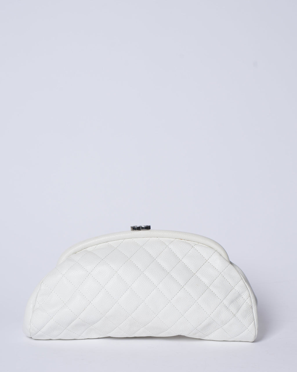 Chanel Quilted Caviar Timeless Clutch In White