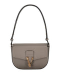 VERSACE VIRTUS GRAINED CALFSKIN LEATHER HANDBAG