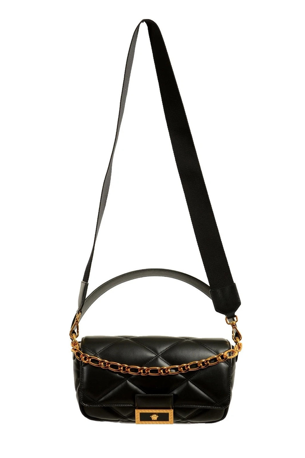 VERSACE LA MEDUSA QUILTED CALFSKIN CROSSBODY BAG