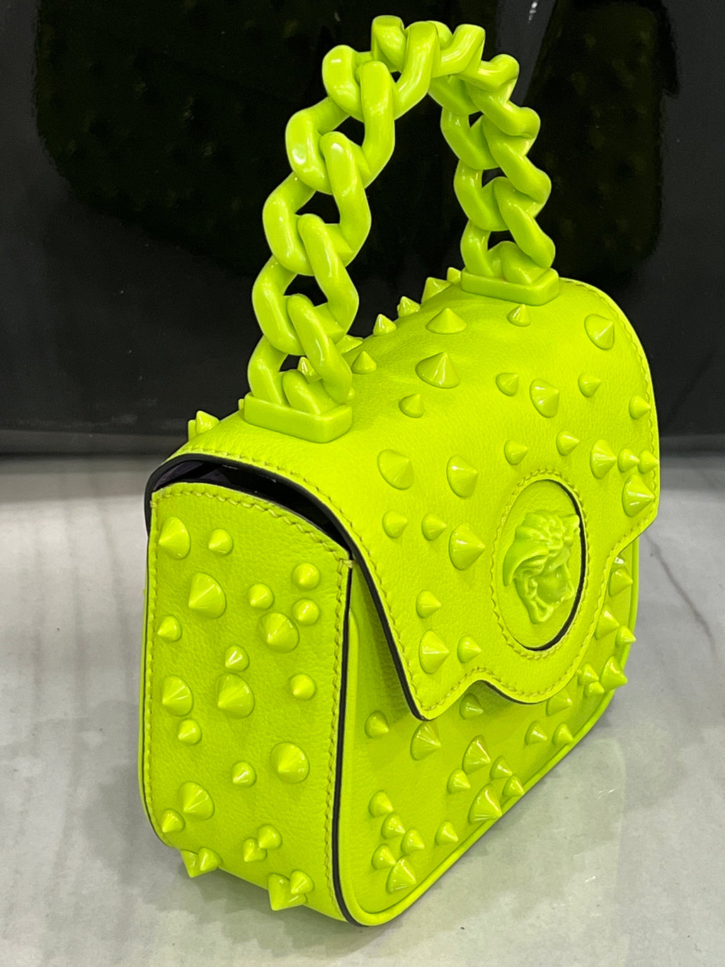 VERSACE LA MEDUSA STUDDED MINI BAG