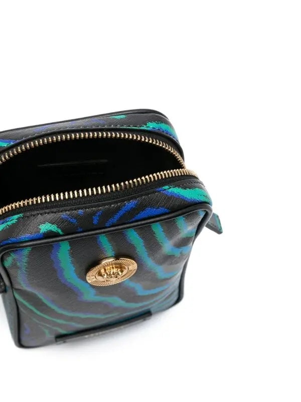 VERSACE MEDUSA ZEBRA PRINT CALF LEATHER BAG