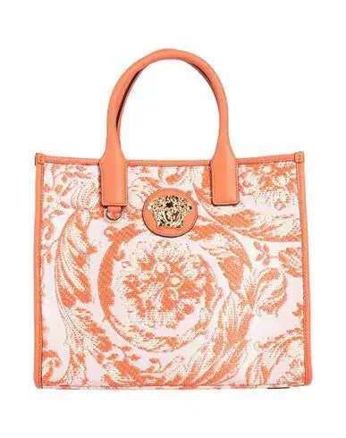 VERSACE BAROCCO RAFIA LEATHER MEDUSA TOTE
