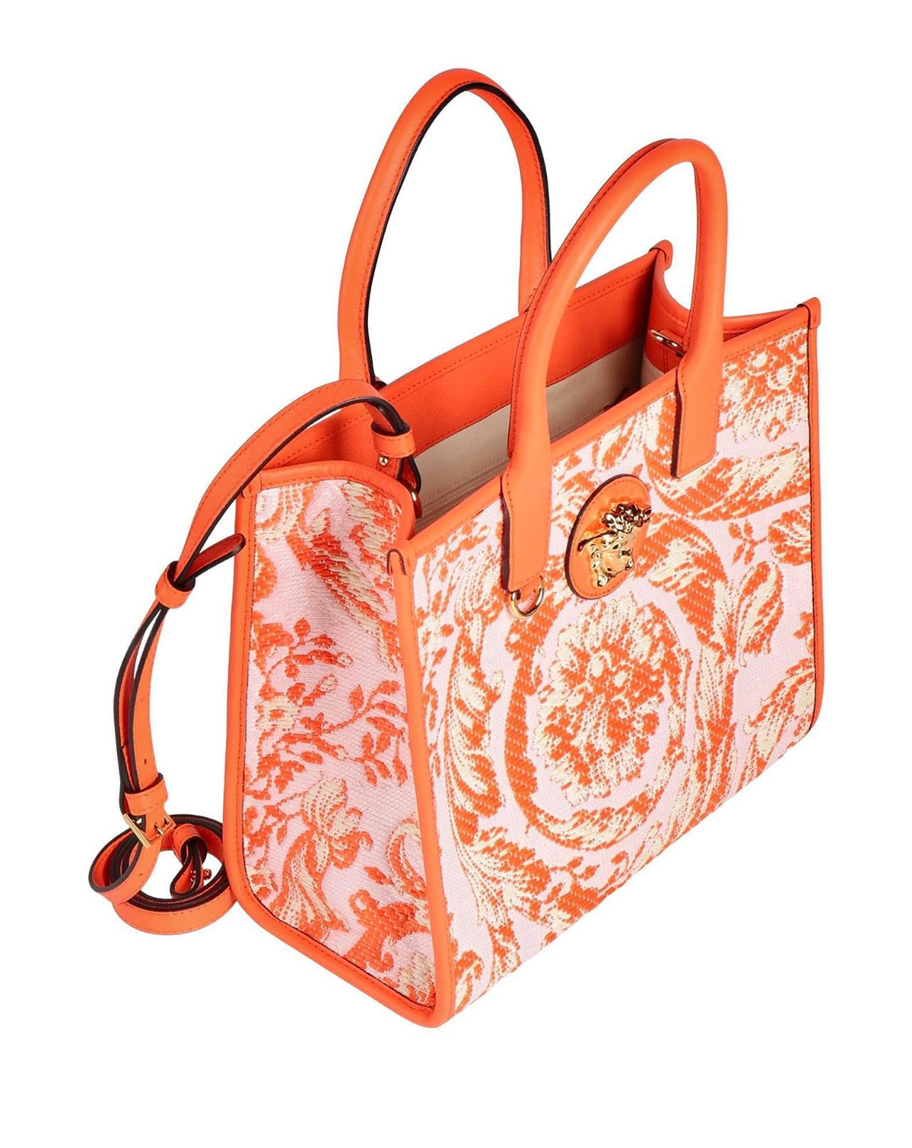 VERSACE BAROCCO RAFIA LEATHER MEDUSA TOTE