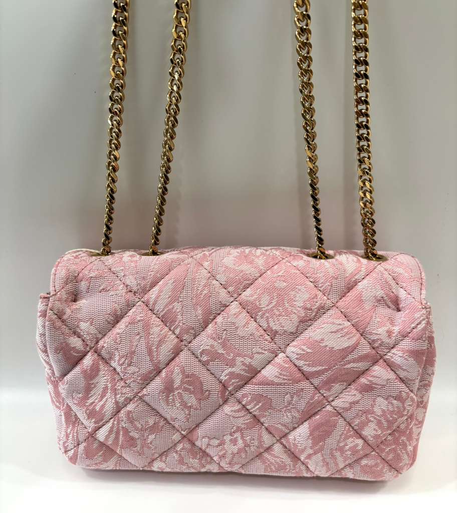 VERSACE BAROQUE JACQUARD QUILTED SMALL MEDUSA SHOULDER BAG