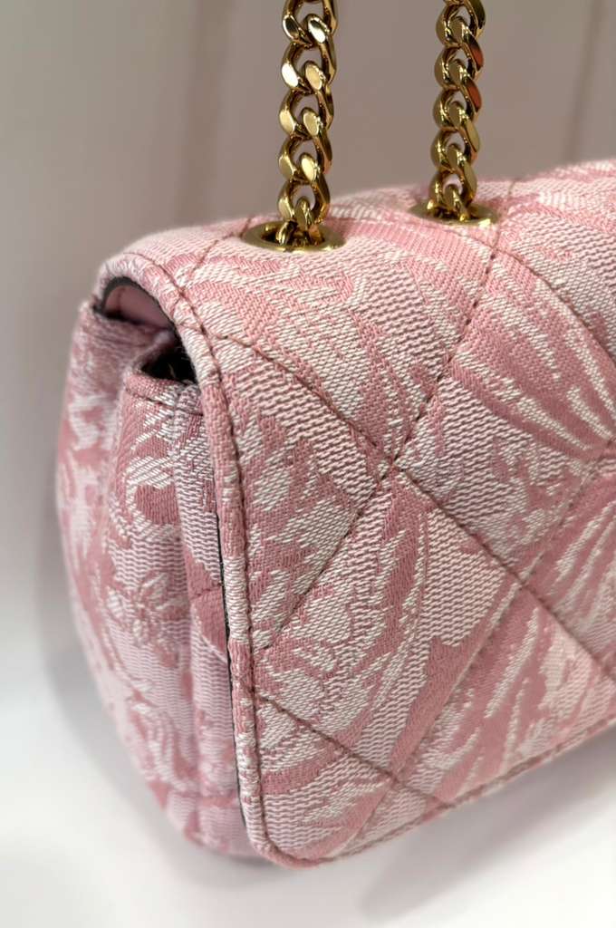 VERSACE BAROQUE JACQUARD QUILTED SMALL MEDUSA SHOULDER BAG