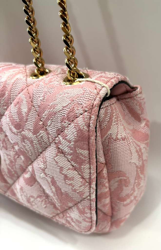 VERSACE BAROQUE JACQUARD QUILTED SMALL MEDUSA SHOULDER BAG