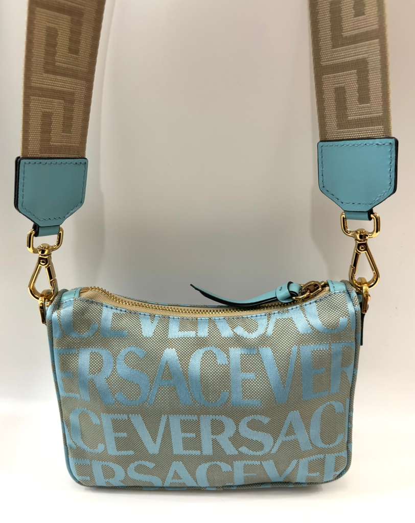 VERSACE LOGO PRINT MEDUSA MEDIUM SHOULDER BAG